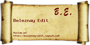 Beleznay Edit névjegykártya